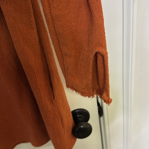 Zara Burnt Orange Tunic Dress with frayed hems size medium NWOT - Picture 8 of 10